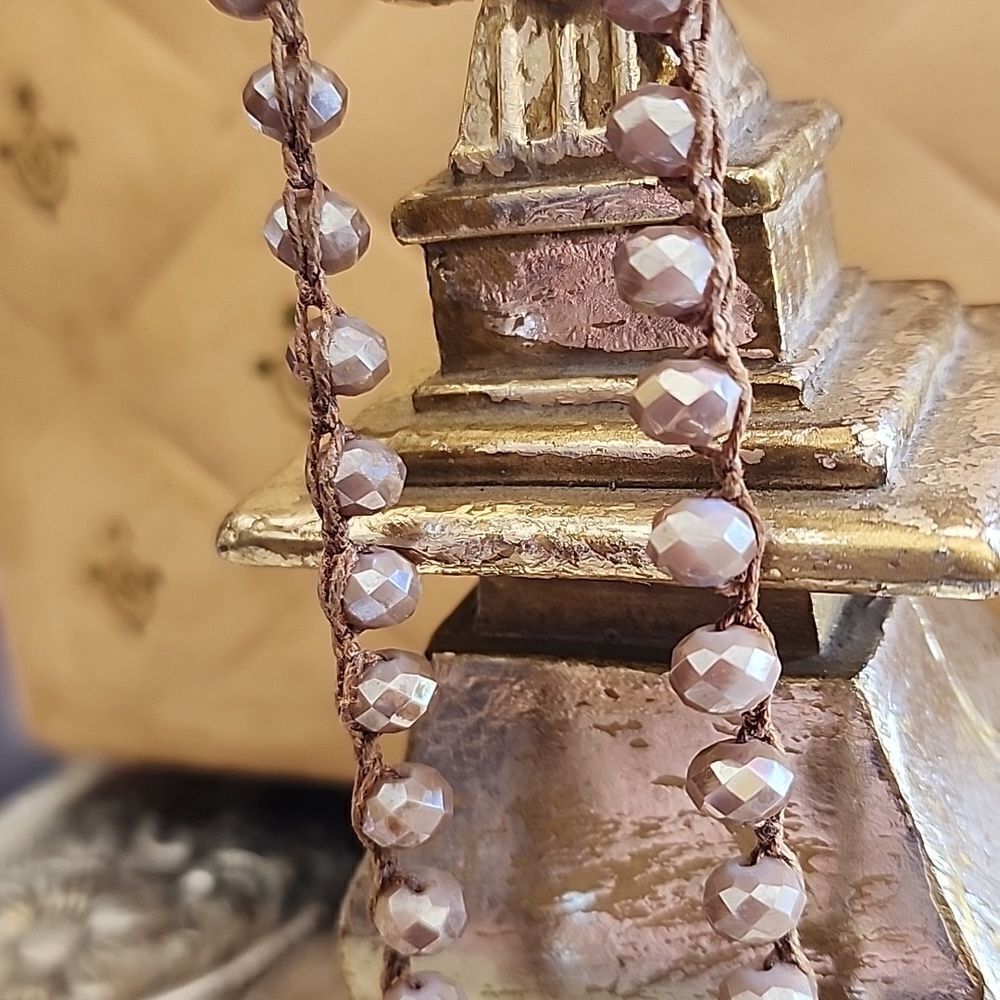 An Old Soul Faceted Bead Druzy Y Necklace with Anchor